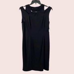 Anne Klein Black Cutout Embellish Dress Size: 14